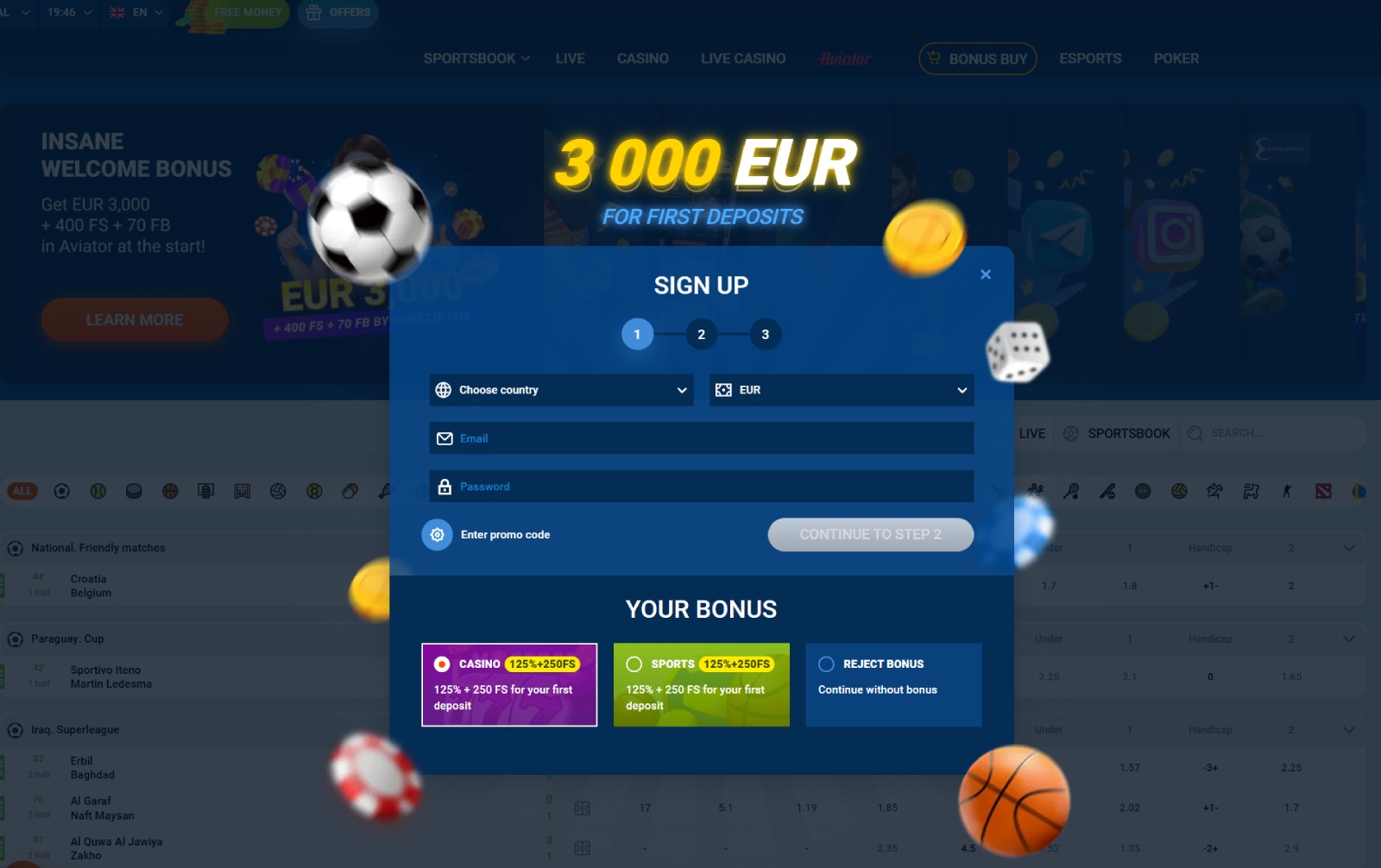 Регистрация на акаунт в Mostbet